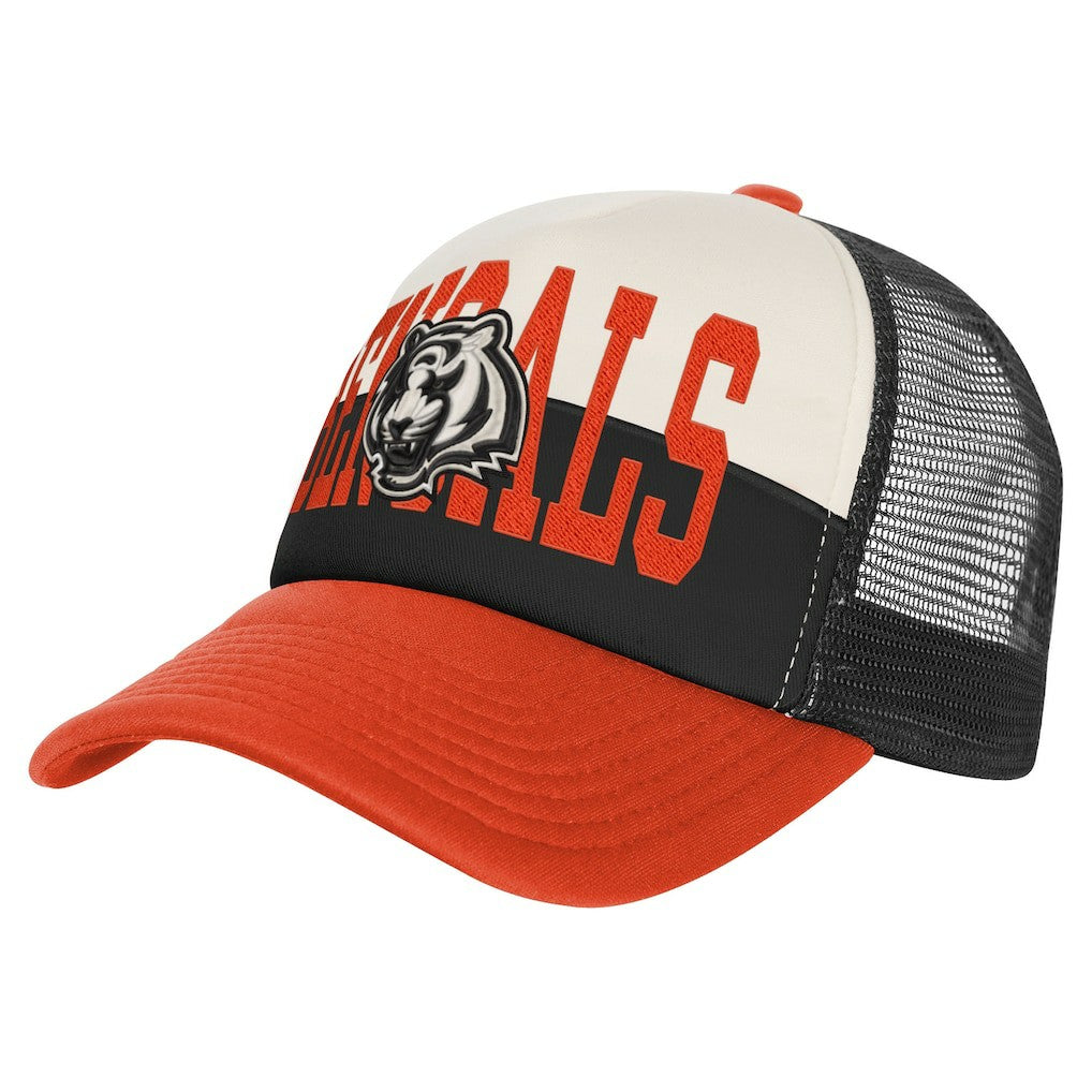 Cincinnati Bengals Youth Modern Fan Trucker Adjustable Hat White/Orange | NFL
