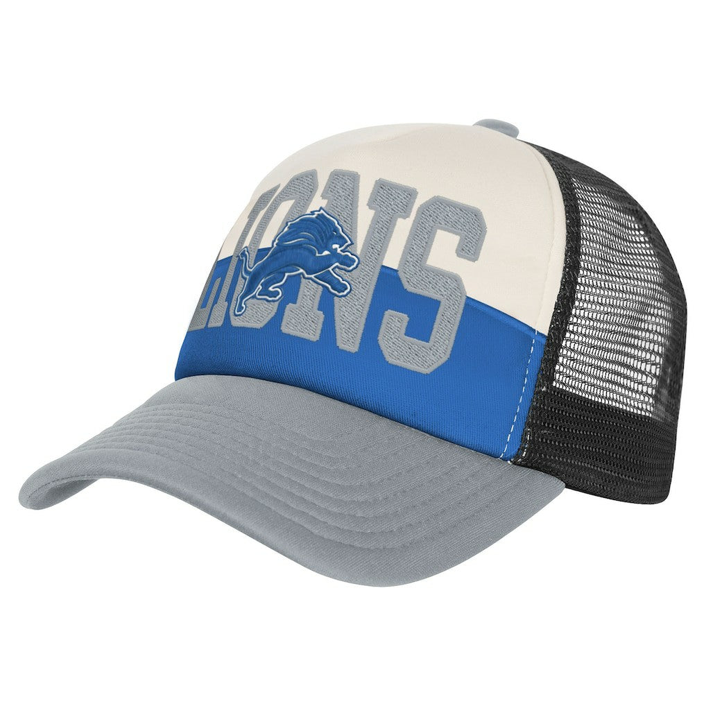Detroit Lions Youth Modern Fan Trucker Adjustable Hat White/Silver | NFL