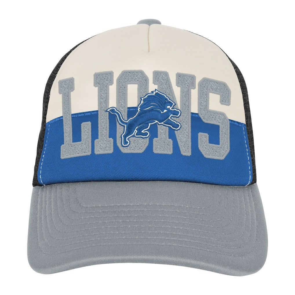 Detroit Lions Youth Modern Fan Trucker Adjustable Hat White/Silver | NFL