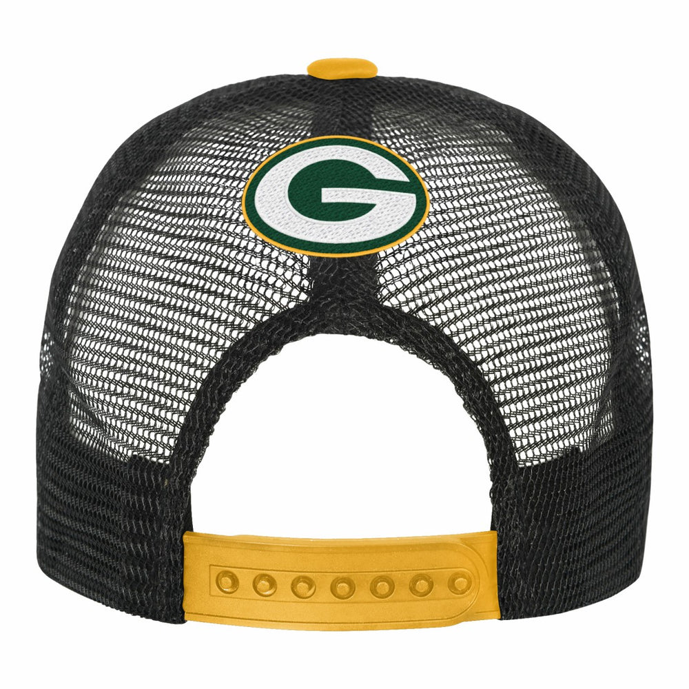 Green Bay Packers Youth Modern Fan Trucker Adjustable Hat White/Gold | NFL