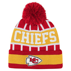 Kansas City Chiefs Outerstuff Youth Go Fast Cuffed Knit Hat with Pom Red | NFL