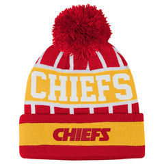 Kansas City Chiefs Outerstuff Youth Go Fast Cuffed Knit Hat with Pom Red | NFL