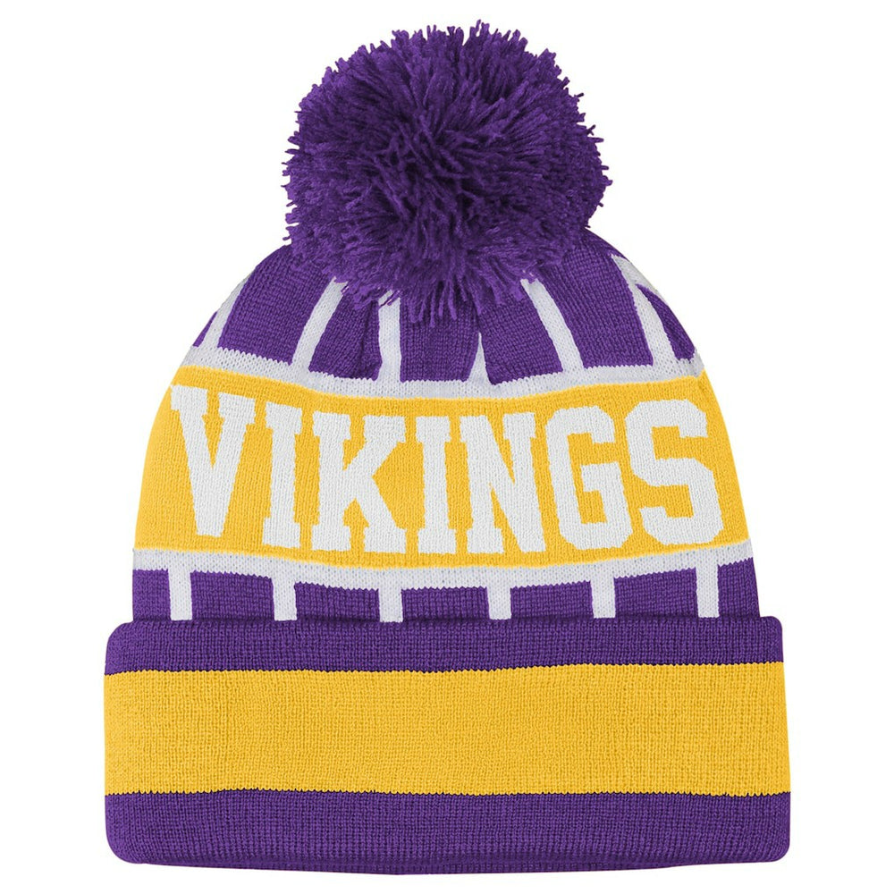 Minnesota Vikings Outerstuff Youth Go Fast Cuffed Knit Hat with Pom Purple | NFL