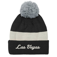 Las Vegas Raiders Outerstuff Youth Modern Fan Cuffed Knit Hat with Pom Black | NFL