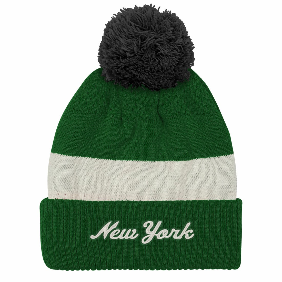 New York Jets Outerstuff Youth Modern Fan Cuffed Knit Hat with Pom Green | NFL