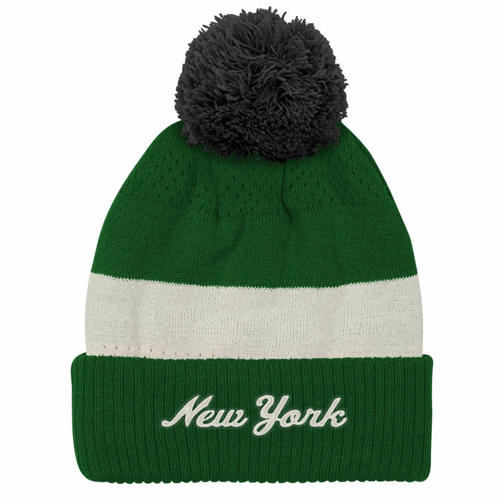 New York Jets Outerstuff Youth Modern Fan Cuffed Knit Hat with Pom Green | NFL