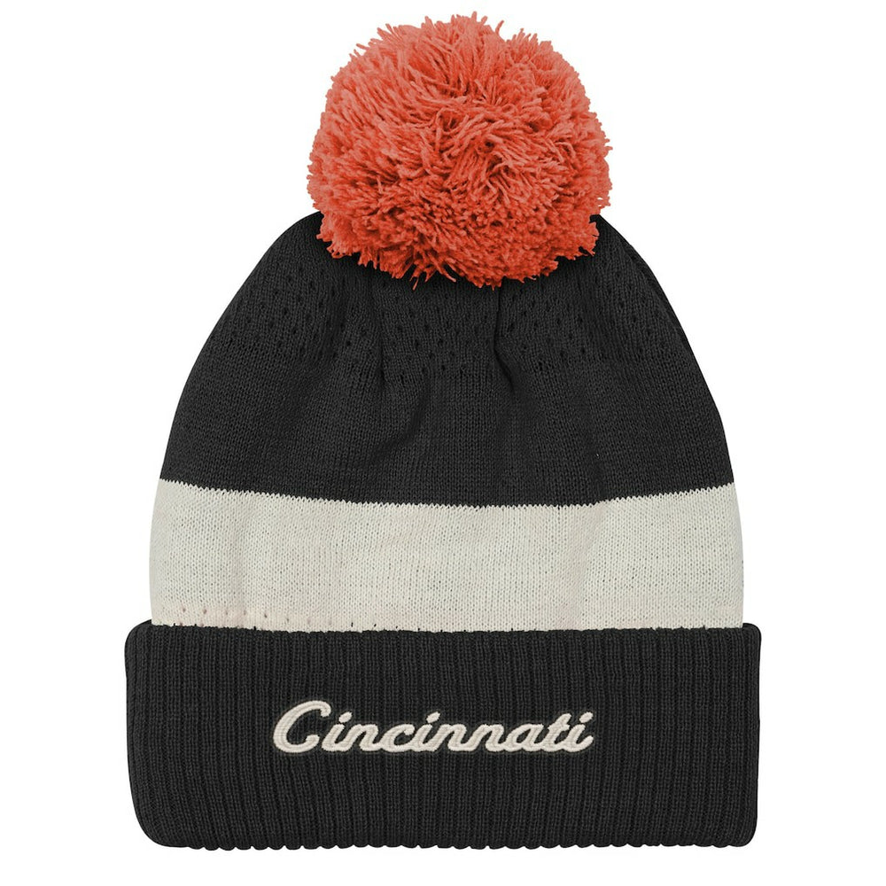 Cincinnati Bengals Outerstuff Youth Modern Fan Cuffed Knit Hat with Pom Black | NFL