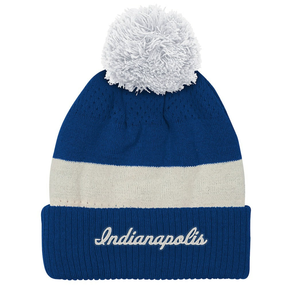 Indianapolis Colts Outerstuff Youth Modern Fan Cuffed Knit Hat with Pom Royal | NFL