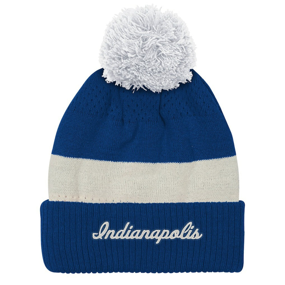 Indianapolis Colts Outerstuff Youth Modern Fan Cuffed Knit Hat with Pom Royal | NFL