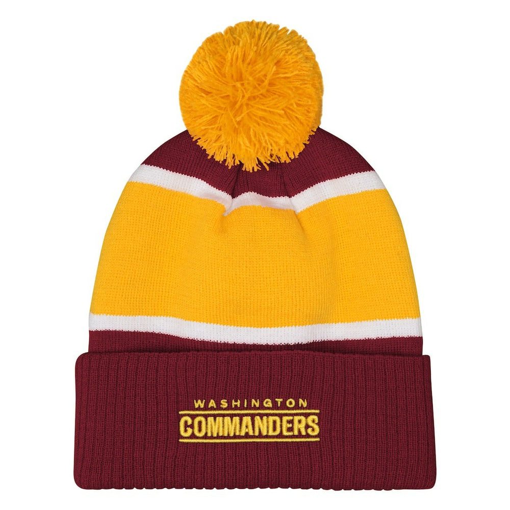 Washington Commanders Outerstuff Girls Let's Play Cuffed Knit Hat with Pom Burgundy | NFL