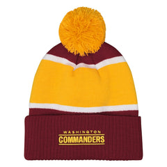 Washington Commanders Outerstuff Girls Let's Play Cuffed Knit Hat with Pom Burgundy | NFL