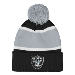 Las Vegas Raiders Outerstuff Girls Let's Play Cuffed Knit Hat with Pom Black | NFL