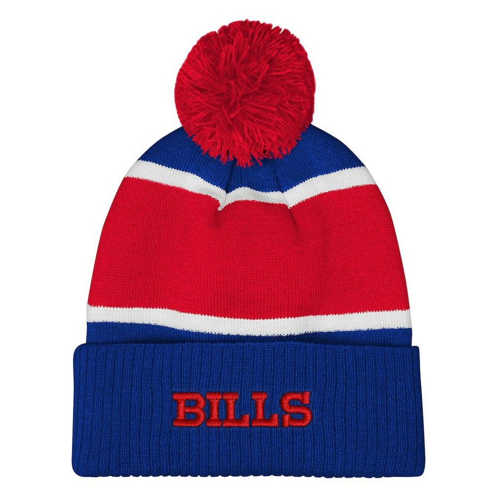 Buffalo Bills Outerstuff Girls Let's Play Cuffed Knit Hat with Pom Royal | NFL