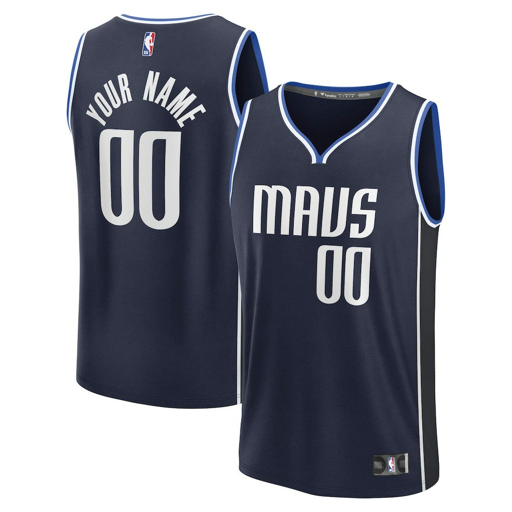 Dallas Mavericks Fast Break Custom Jersey Statement Editi- Navy - NBA