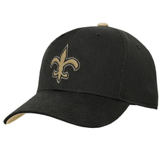 New Orleans Saints Outerstuff Youth Team Pre-Curved Adjustable Hat Black | NFL