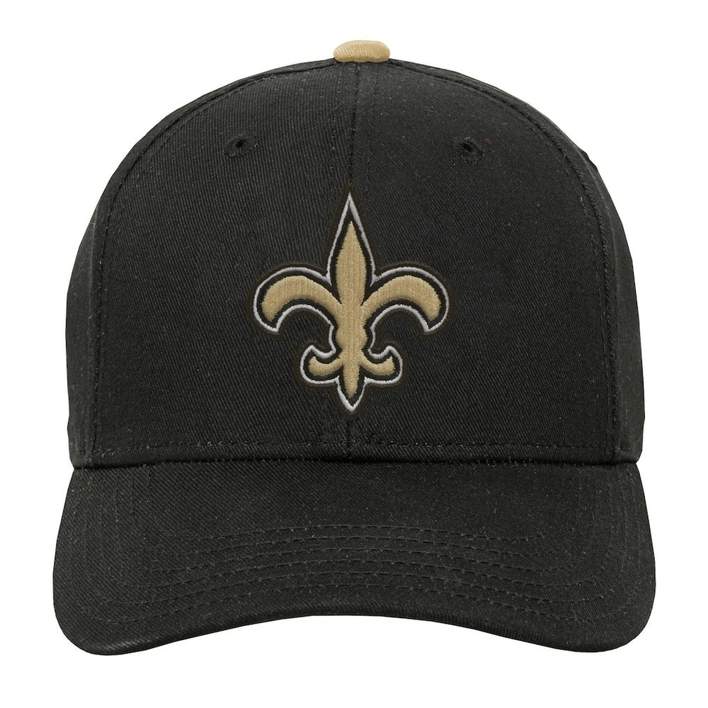 New Orleans Saints Outerstuff Youth Team Pre-Curved Adjustable Hat Black | NFL