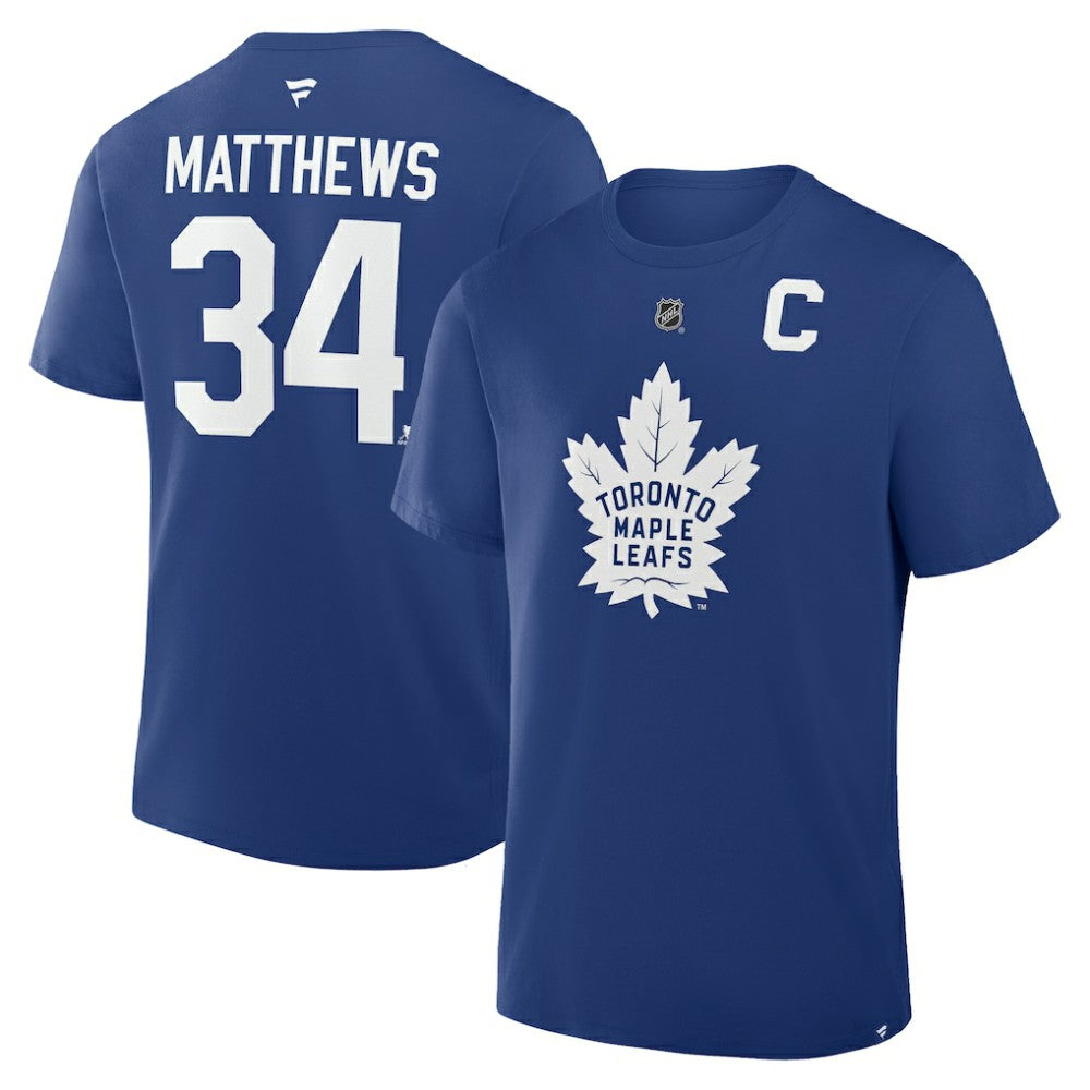 Auston Matthews Toronto Maple Leafs Fanatics Authentic Stack Name & Number T-Shirt - Blue - NHL