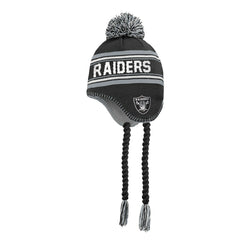 Las Vegas Raiders Outerstuff Youth Jacquard Tassel Knit Hat with Pom Black | NFL