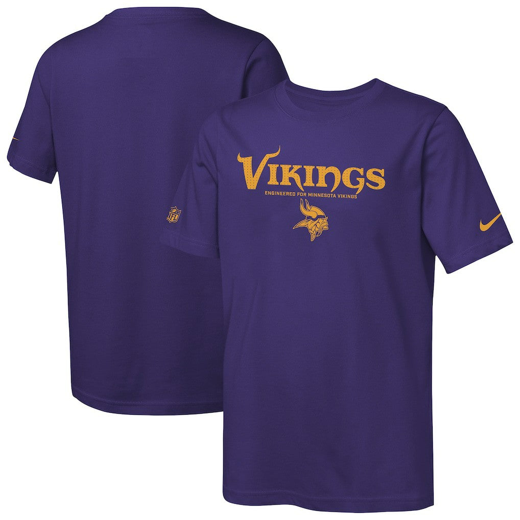 Minnesota Vikings Youth Sideline Team Issue T-Shirt Purple | Nike for Sale