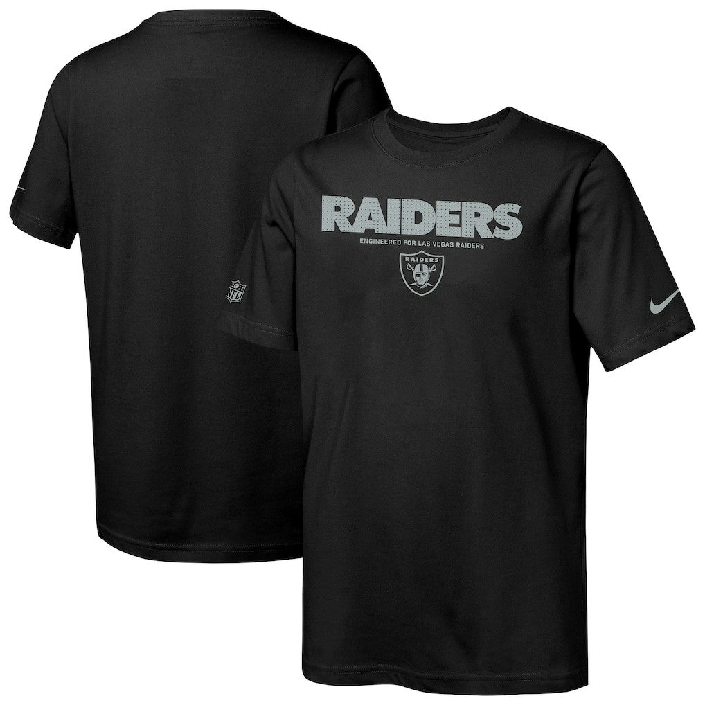 Las Vegas Raiders Youth Sideline Team Issue T-Shirt Black | Nike for Sale