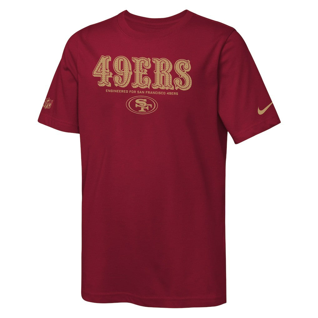 San Francisco 49ers Youth Sideline Team Issue T-Shirt Scarlet | Nike for Sale