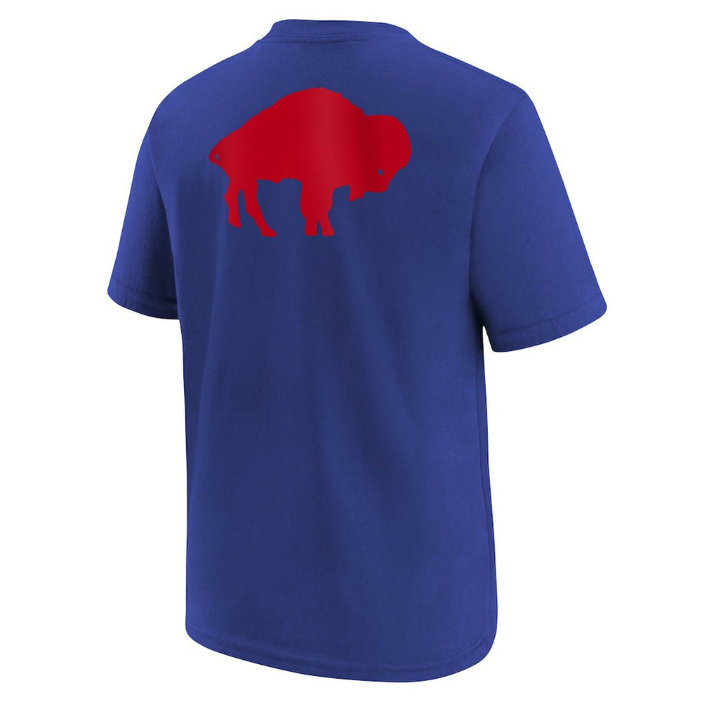 Buffalo Bills Youth Rewind Front & Back Essential T-Shirt Royal | Nike for Sale