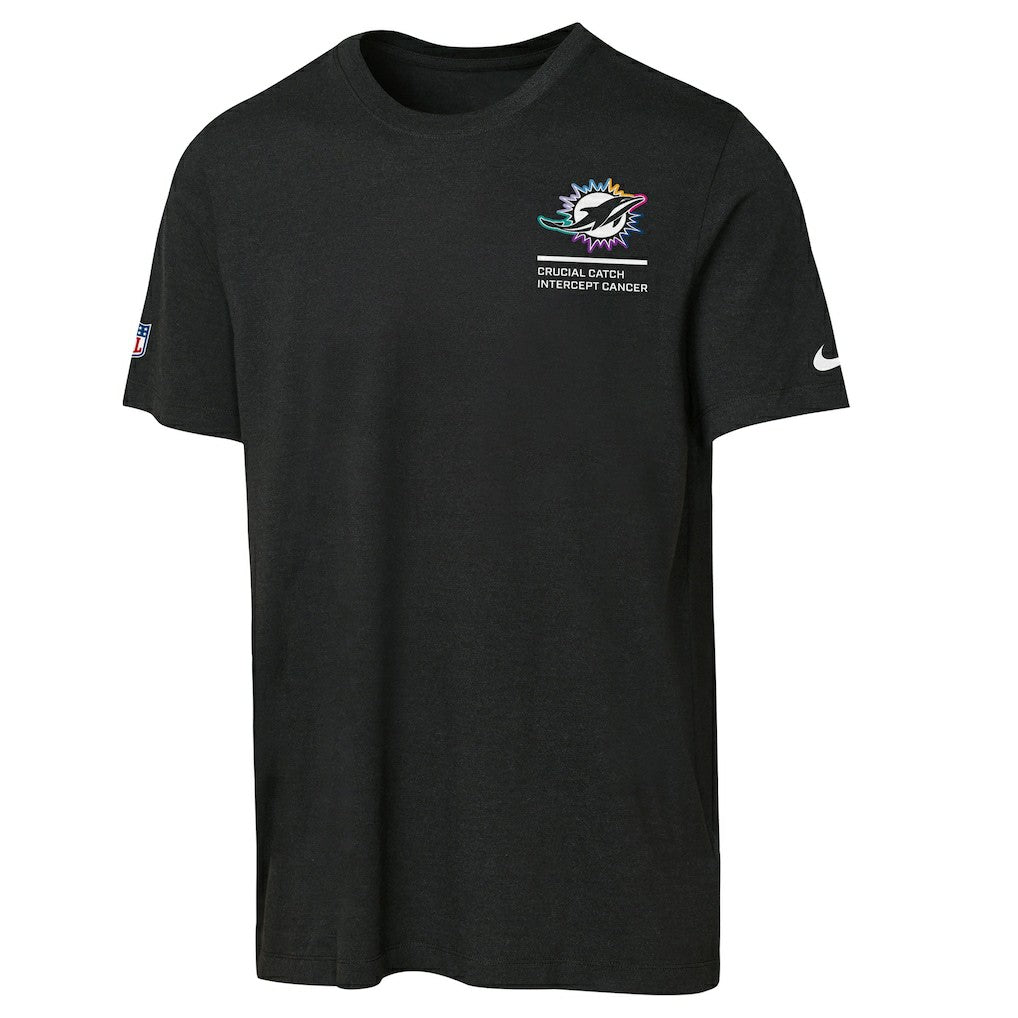 Miami Dolphins Youth 2025 NFL Crucial Catch Tri-Blend Dri-FIT T-Shirt Black | Nike for Sale