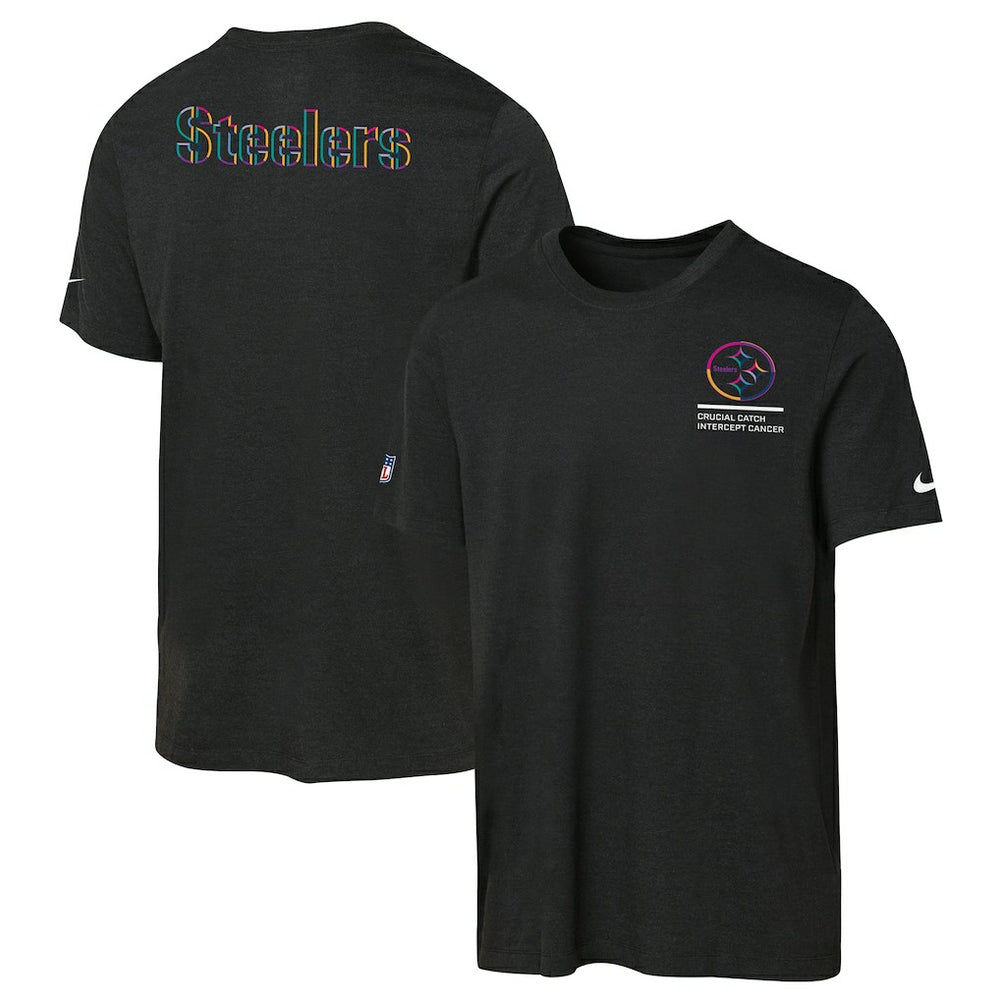 Pittsburgh Steelers Youth 2025 NFL Crucial Catch Tri-Blend Dri-FIT T-Shirt Black | Nike for Sale