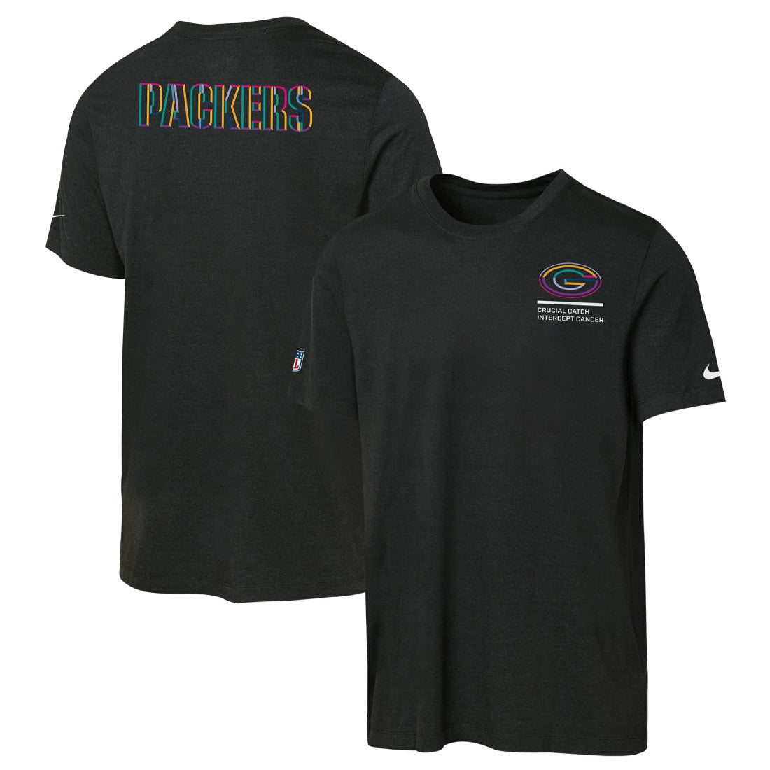Green Bay Packers Youth 2025 NFL Crucial Catch Tri-Blend Dri-FIT T-Shirt Black | Nike for Sale