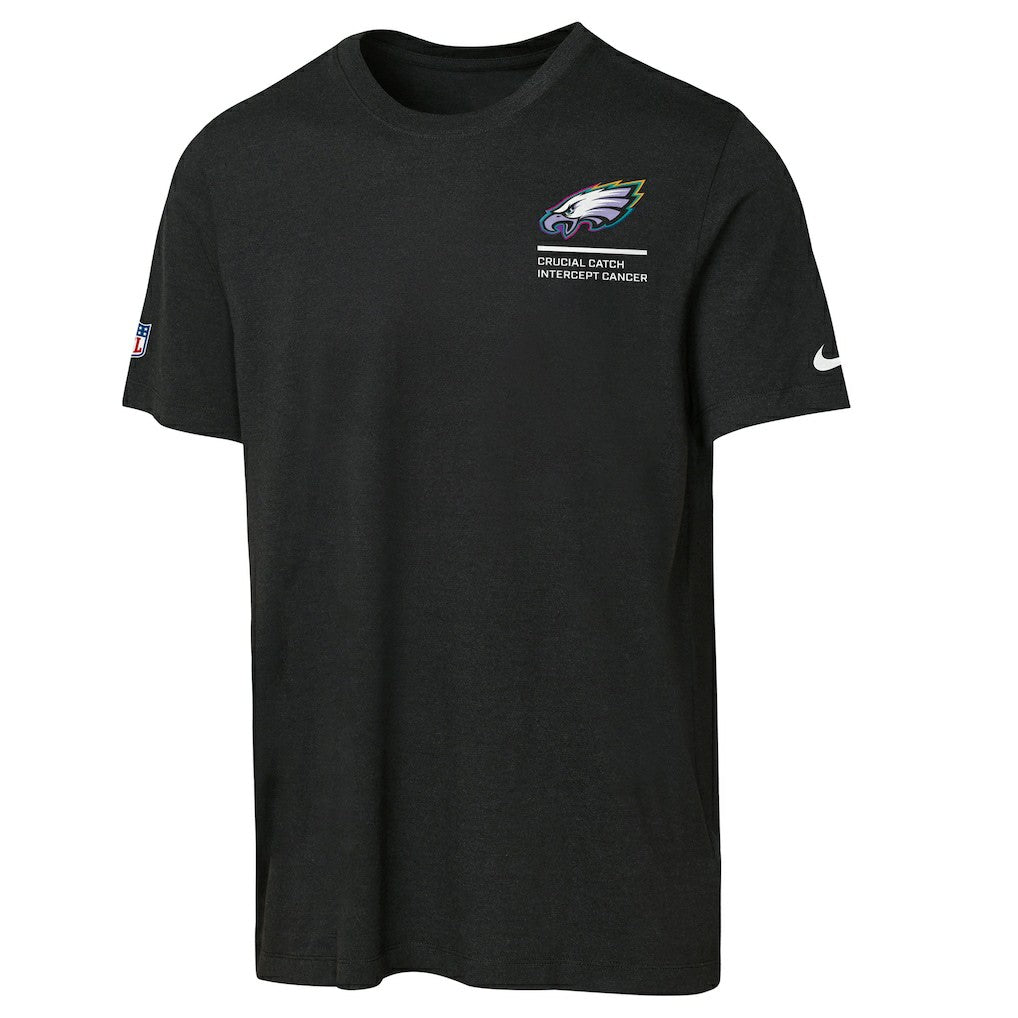Philadelphia Eagles Youth 2025 NFL Crucial Catch Tri-Blend Dri-FIT T-Shirt Black | Nike for Sale