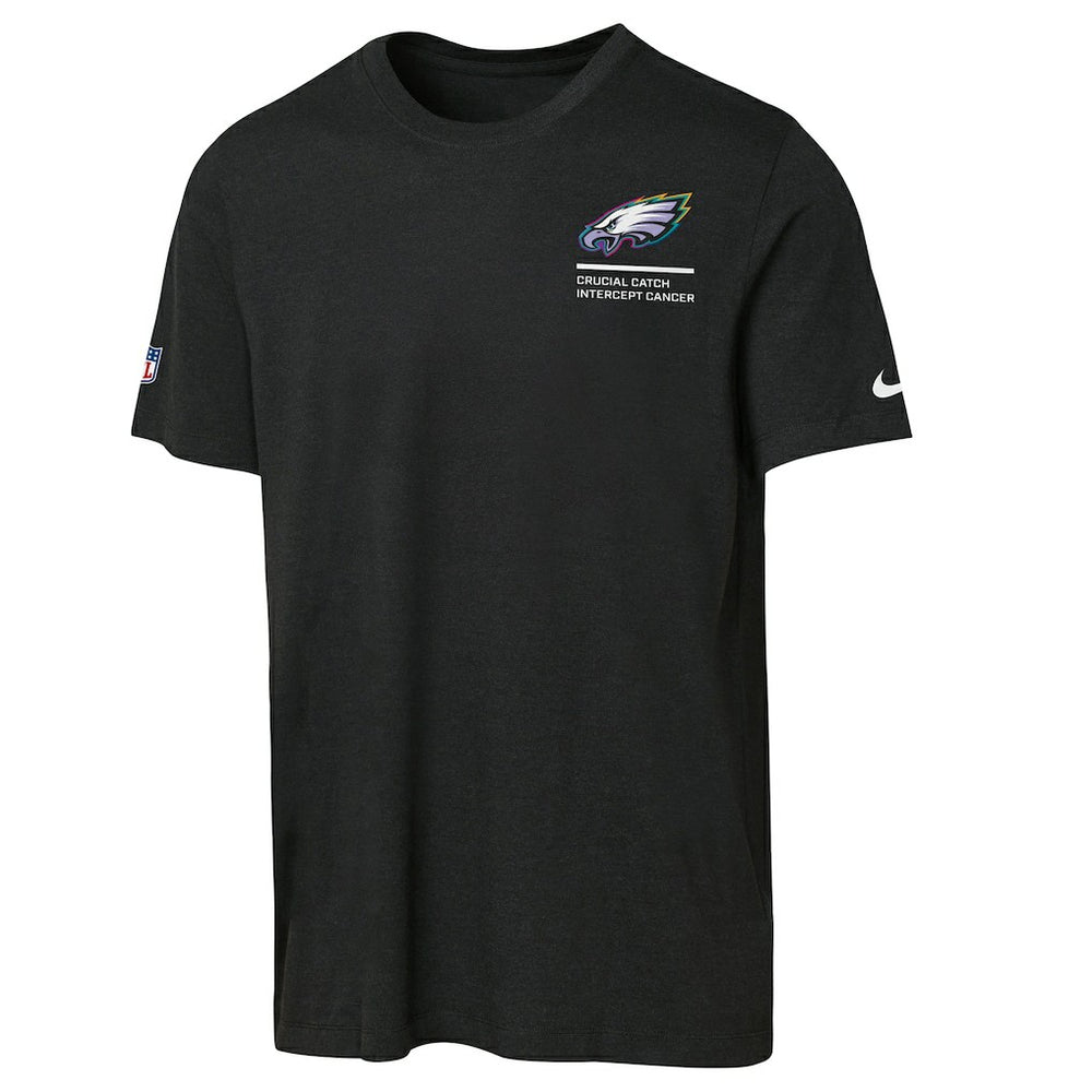 Philadelphia Eagles Youth 2025 NFL Crucial Catch Tri-Blend Dri-FIT T-Shirt Black | Nike for Sale