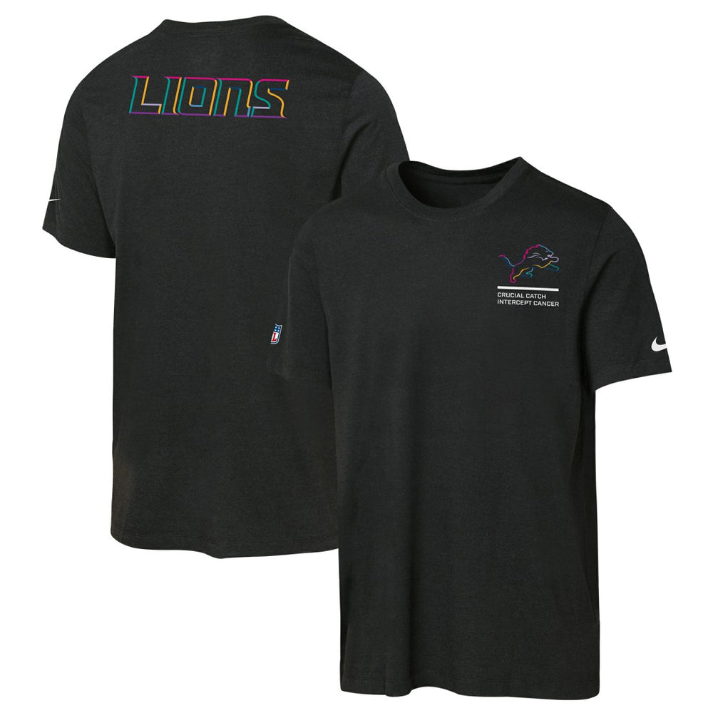 Detroit Lions Youth 2025 NFL Crucial Catch Tri-Blend Dri-FIT T-Shirt Black | Nike for Sale