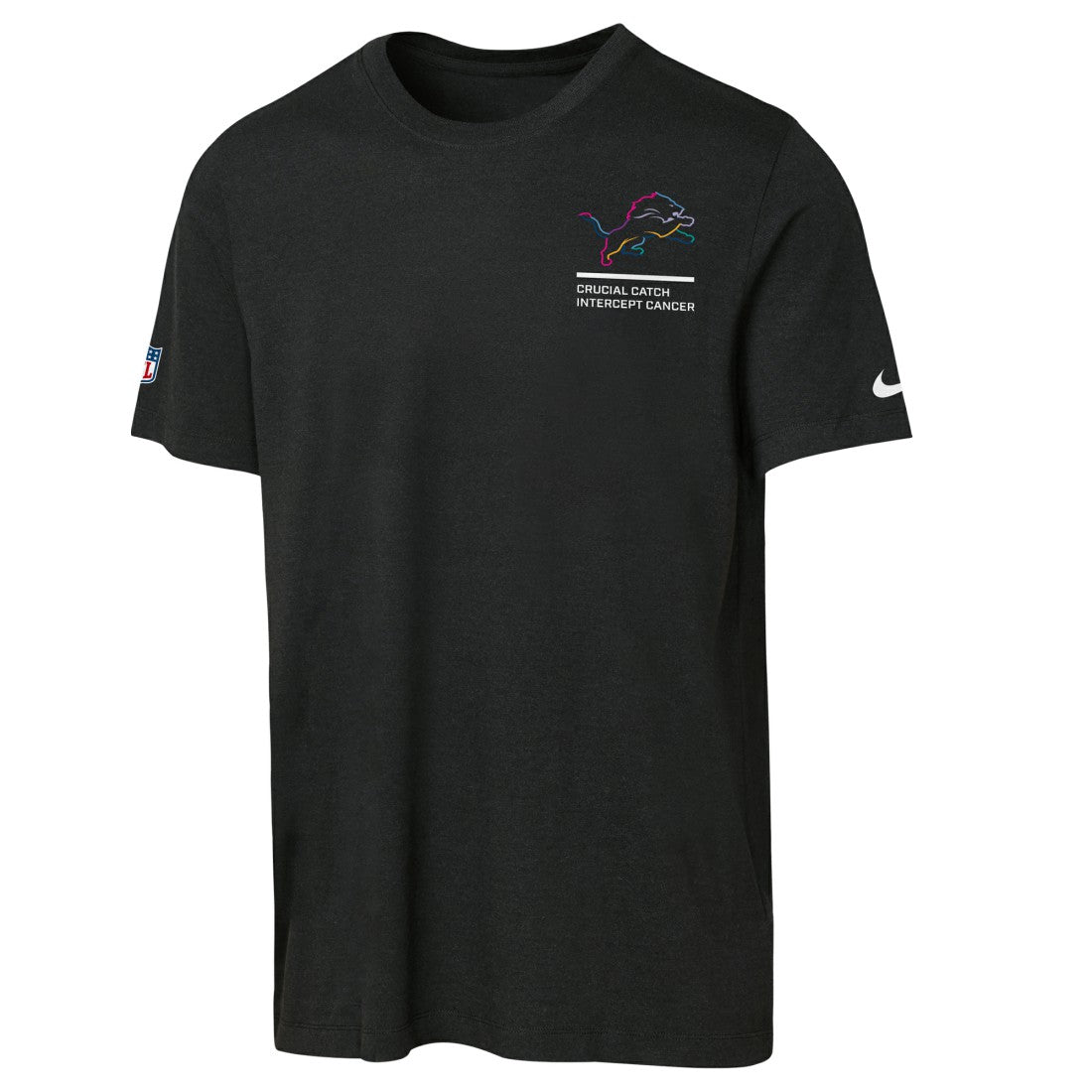 Detroit Lions Youth 2025 NFL Crucial Catch Tri-Blend Dri-FIT T-Shirt Black | Nike for Sale