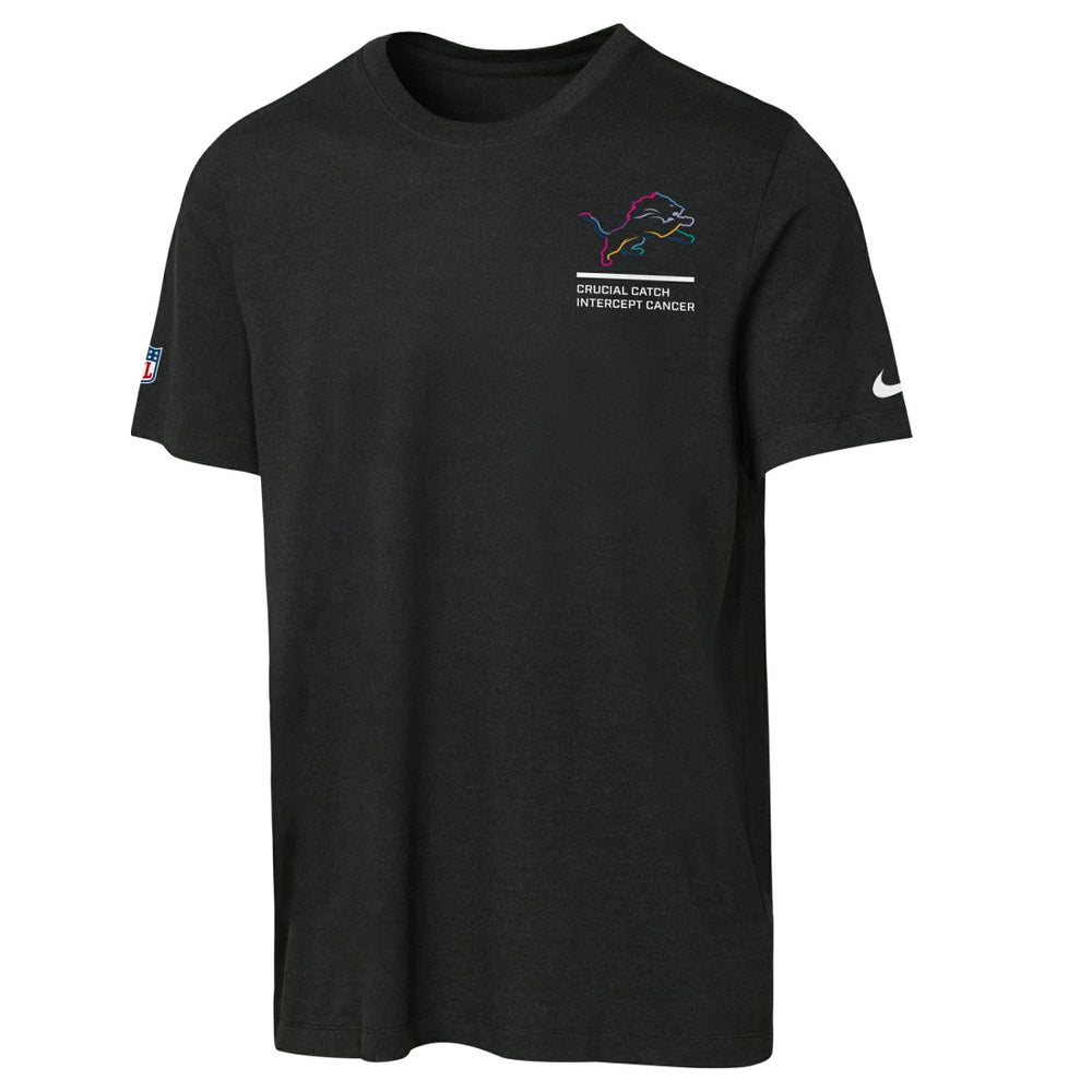Detroit Lions Youth 2025 NFL Crucial Catch Tri-Blend Dri-FIT T-Shirt Black | Nike for Sale