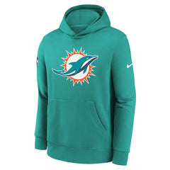 Miami Dolphins Youth Sideline Club Fleece Hoodie Aqua | Nike for Sale