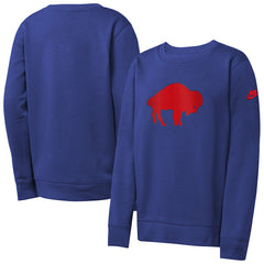 Buffalo Bills Youth Rewind Essential Pullover Crewneck Sweatshirt Royal | Nike for Sale
