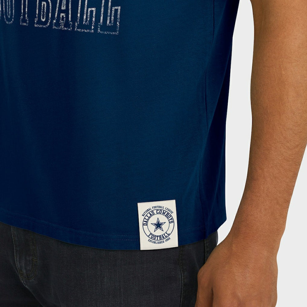 Dallas Cowboys Darius Rucker Collection Distressed Throwback Shoulder Stripe T-Shirt Navy | Fanatics
