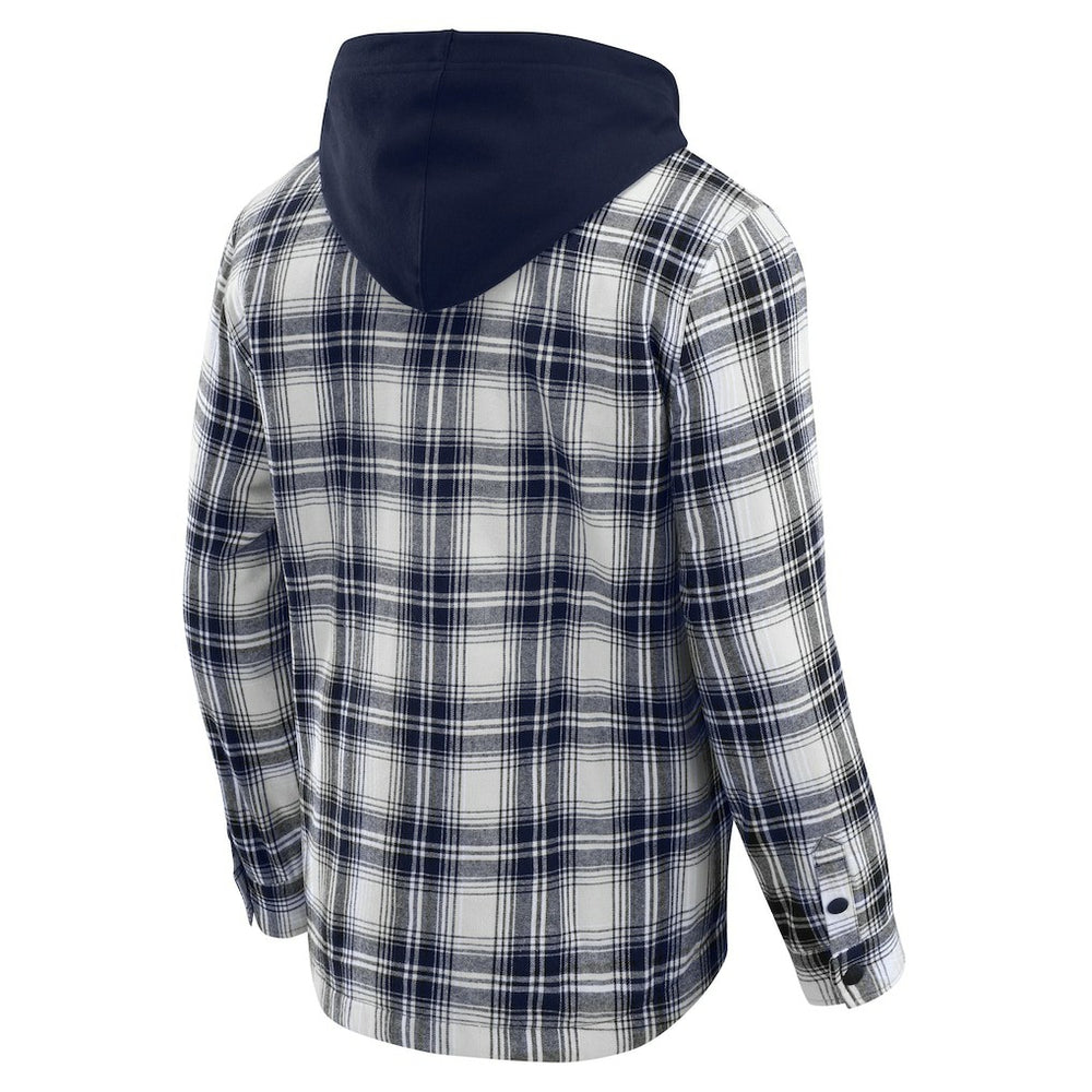 Dallas Cowboys Darius Rucker Collection Plaid Flannel Quilted Full-Snap Hooded Shacket Navy | Fanatics