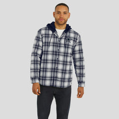 Dallas Cowboys Darius Rucker Collection Plaid Flannel Quilted Full-Snap Hooded Shacket Navy | Fanatics