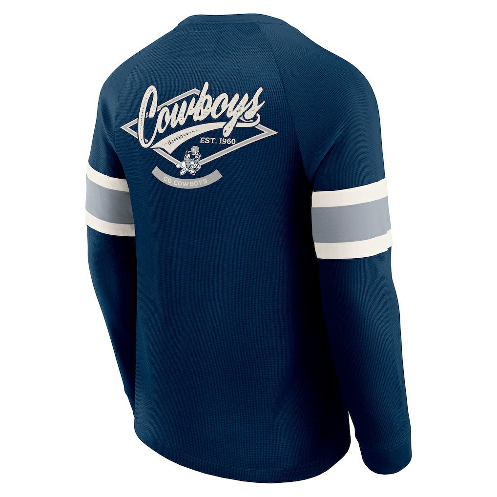 Dallas Cowboys Darius Rucker Collection Waffle-Knit Raglan Long Sleeve Henley T-Shirt Navy | Fanatics