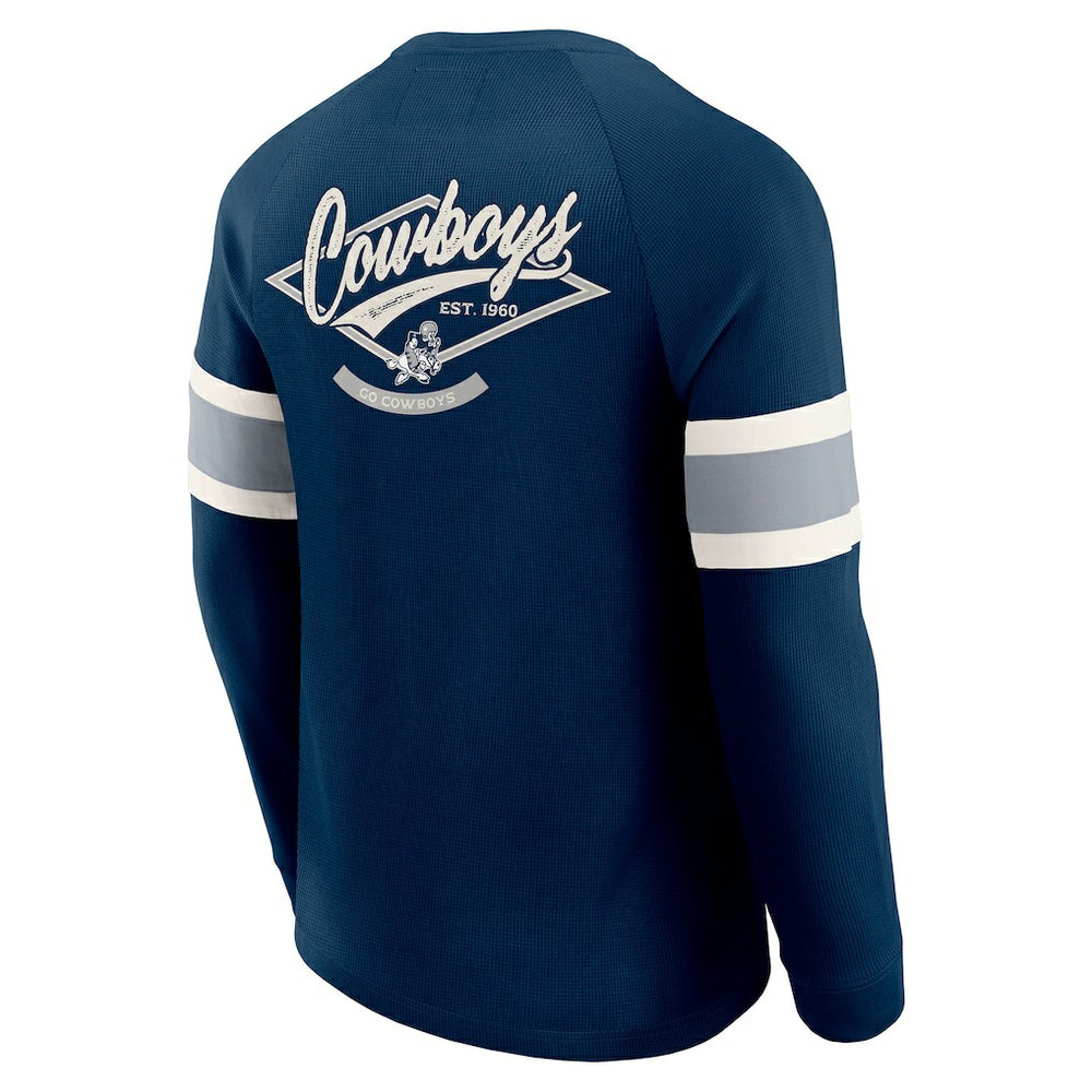 Dallas Cowboys Darius Rucker Collection Waffle-Knit Raglan Long Sleeve Henley T-Shirt Navy | Fanatics