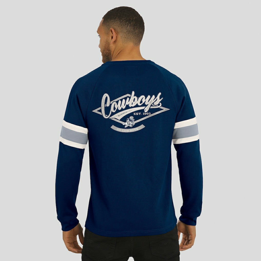 Dallas Cowboys Darius Rucker Collection Waffle-Knit Raglan Long Sleeve Henley T-Shirt Navy | Fanatics