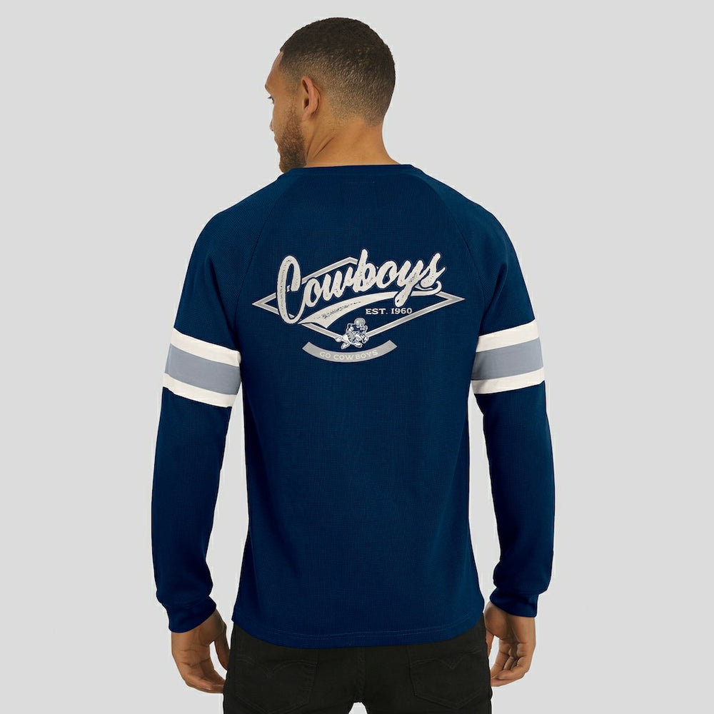 Dallas Cowboys Darius Rucker Collection Waffle-Knit Raglan Long Sleeve Henley T-Shirt Navy | Fanatics