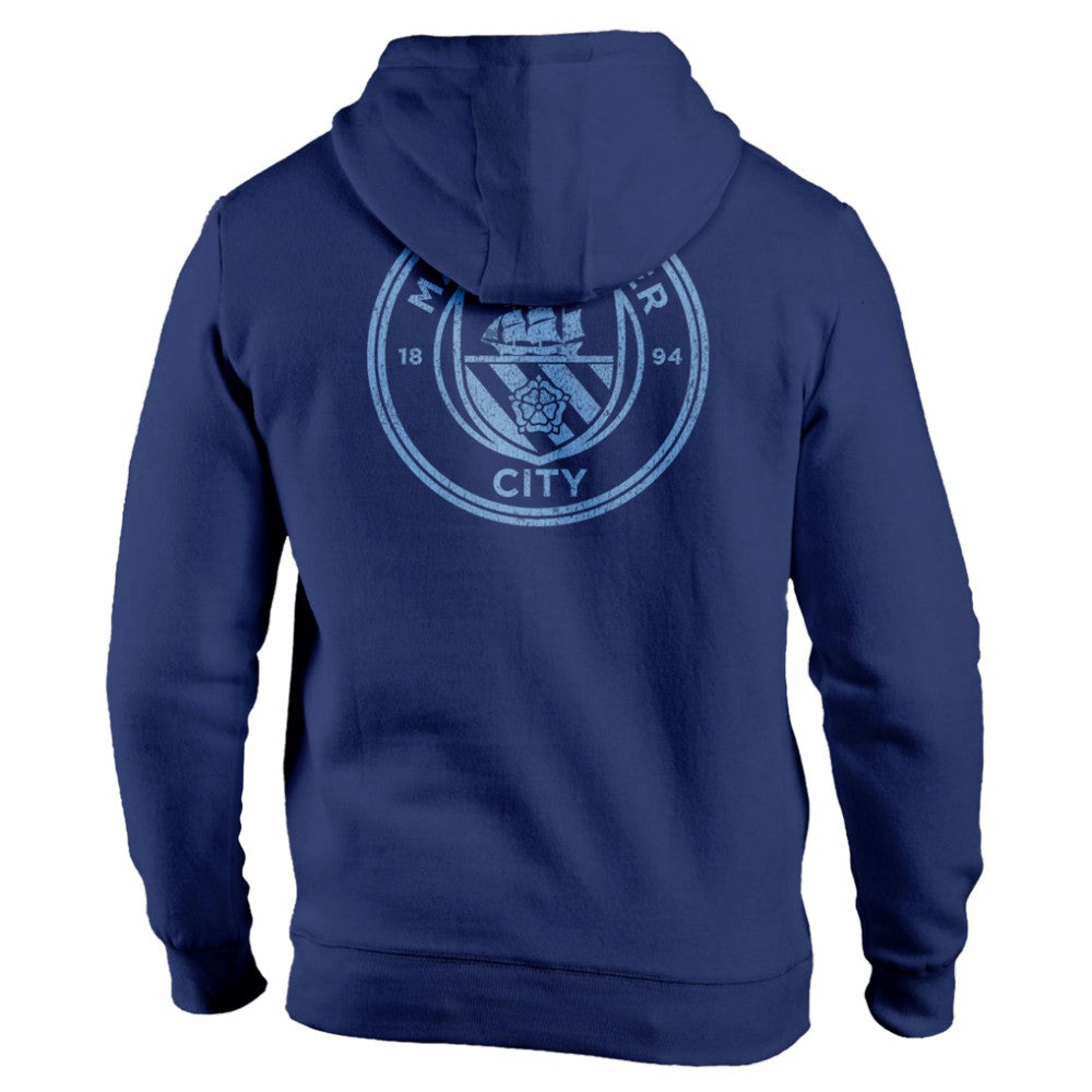 Manchester City 1863FC Wordmark Fleece Pullover Hoodie Navy - FIFA World CUP