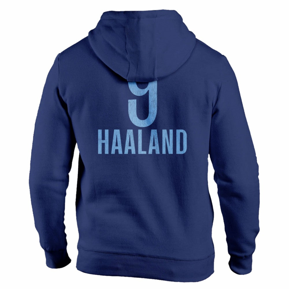 Erling Haaland Manchester City 1863FC Player Fleece Pullover Hoodie Navy - FIFA World CUP