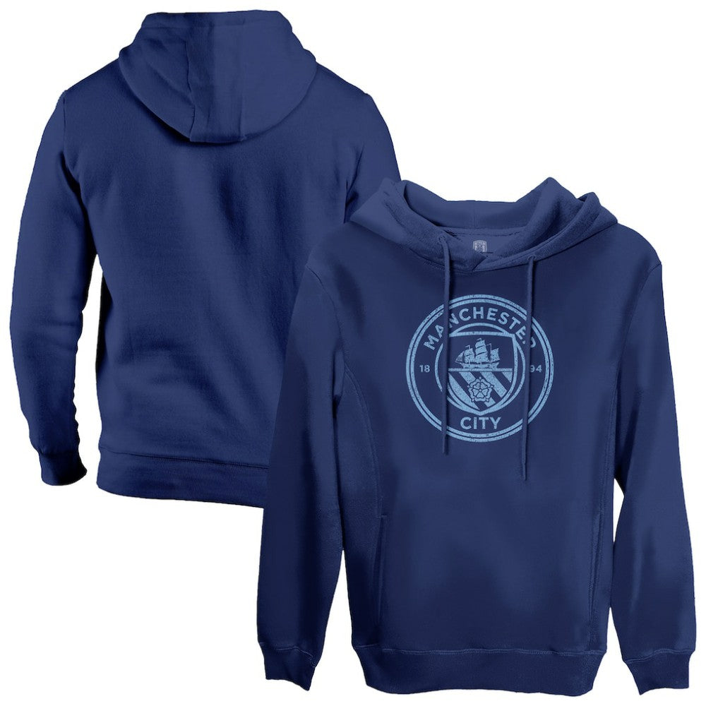 Manchester City 1863FC Mono Badge Fleece Pullover Hoodie Navy - FIFA World CUP