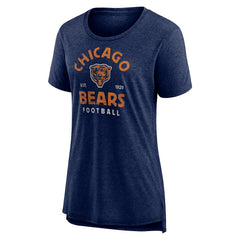 Chicago Bears Women's Vintage Arch Tri-Blend T-Shirt Navy | NFL