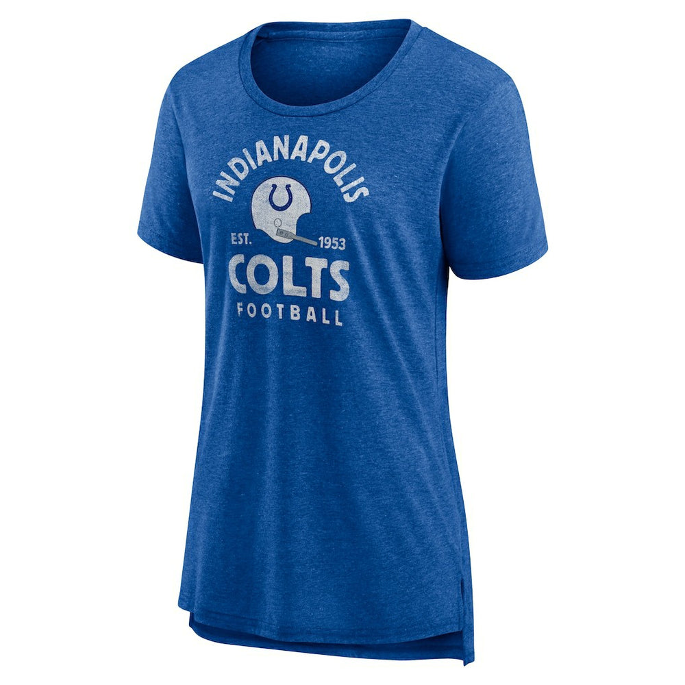 Indianapolis Colts Women's Vintage Arch Tri-Blend T-Shirt Royal | NFL