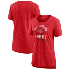 San Francisco 49ers Women's Vintage Arch Tri-Blend T-Shirt Scarlet | NFL