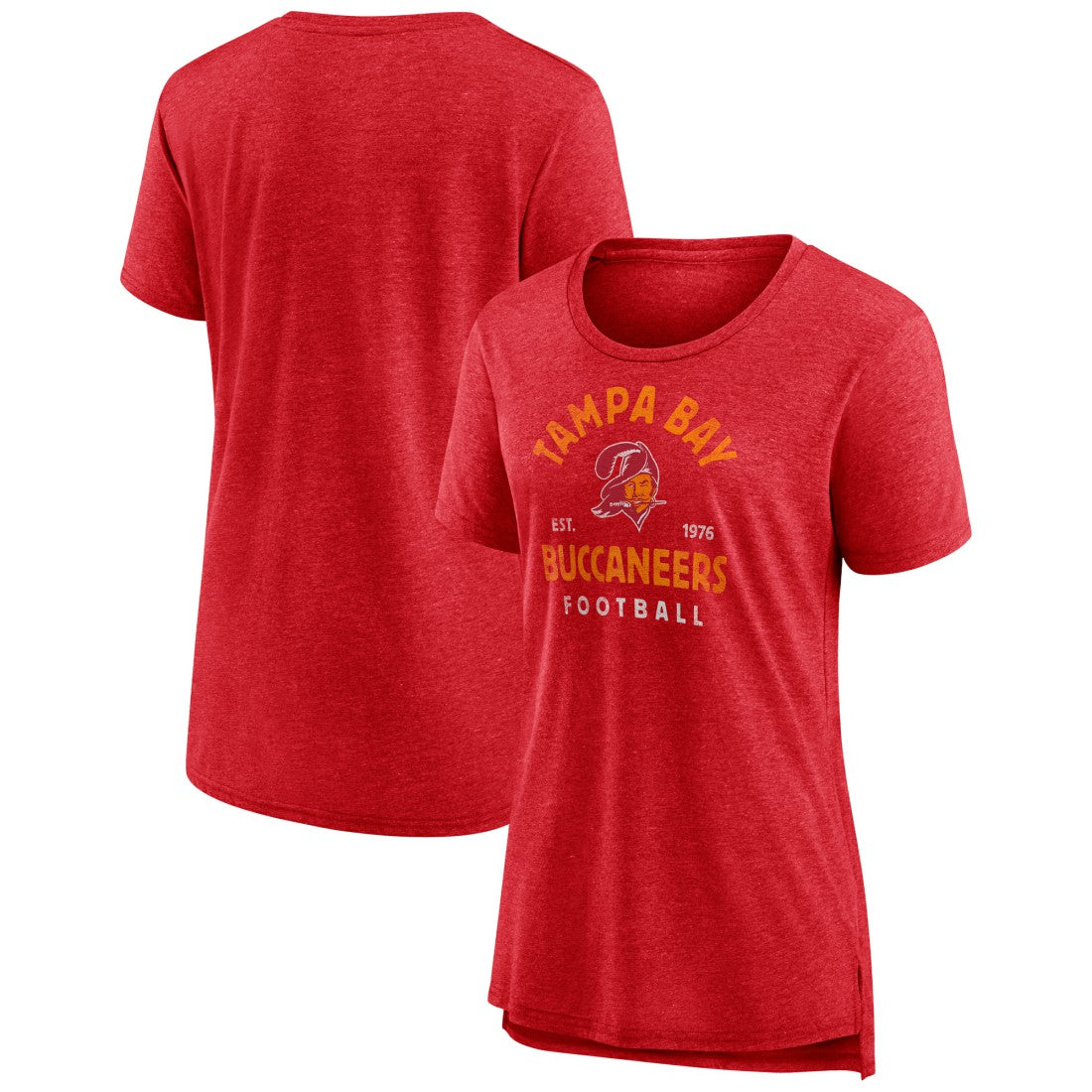 Tampa Bay Buccaneers Women's Vintage Arch Tri-Blend T-Shirt Red | NFL